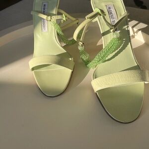 Manolo Blahnik Light Green Heeled Sandals